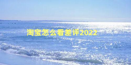 淘宝怎么看差评2022