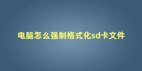 电脑怎么强制格式化sd卡文件