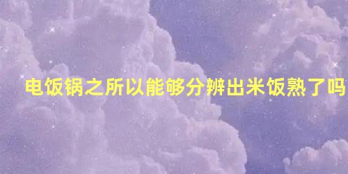 电饭锅之所以能够分辨出米饭熟了吗