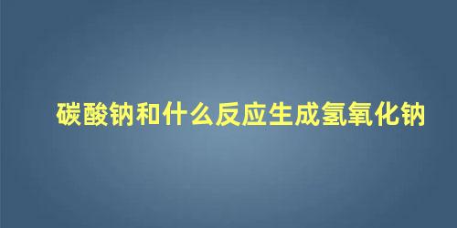 碳酸钠和什么反应生成氢氧化钠