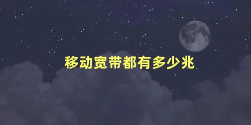 移动宽带都有多少兆