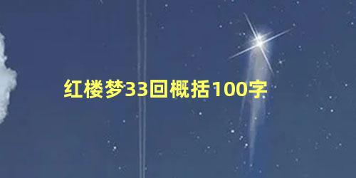 红楼梦33回概括100字