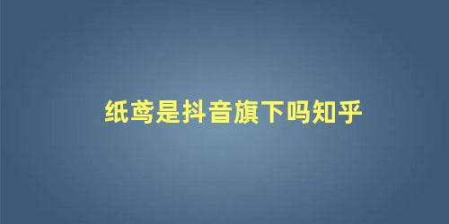 纸鸢是抖音旗下吗知乎