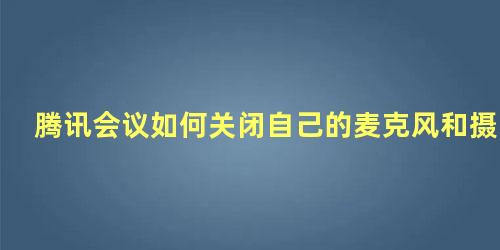 腾讯会议如何关闭自己的麦克风和摄像头电脑端