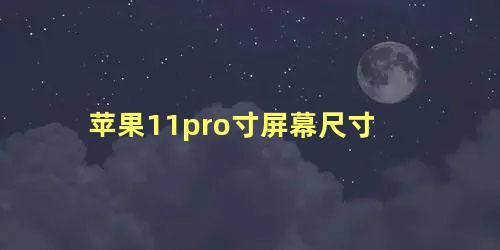 苹果11pro寸屏幕尺寸