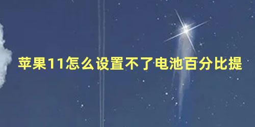 苹果11怎么设置不了电池百分比提示