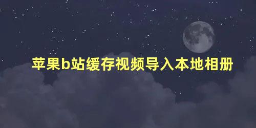 苹果b站缓存视频导入本地相册