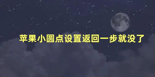 苹果小圆点设置返回一步就没了