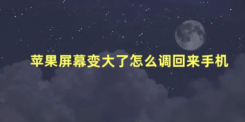 苹果屏幕变大了怎么调回来手机