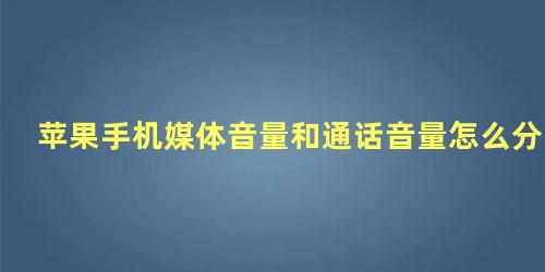 苹果手机媒体音量和通话音量怎么分开显示