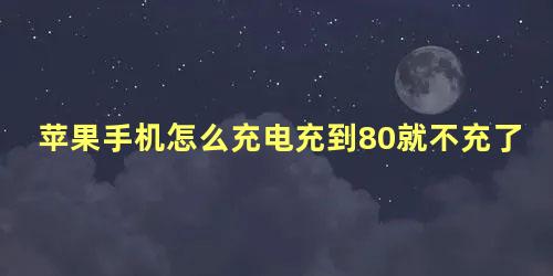 苹果手机怎么充电充到80就不充了