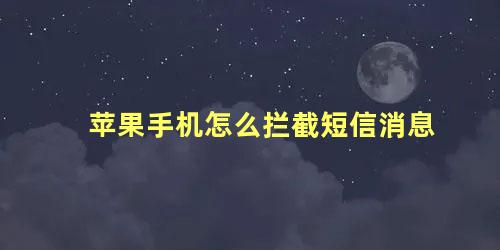 苹果手机怎么拦截短信消息