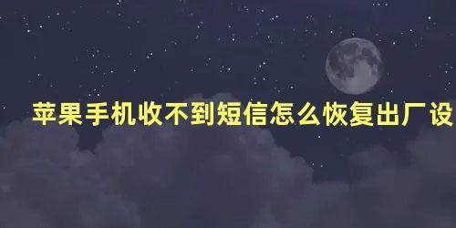 苹果手机收不到短信怎么恢复出厂设置