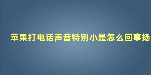 苹果打电话声音特别小是怎么回事扬声没事