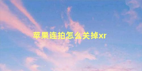 苹果连拍怎么关掉xr