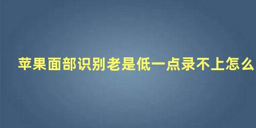 苹果面部识别老是低一点录不上怎么回事