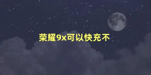 荣耀9x可以快充不