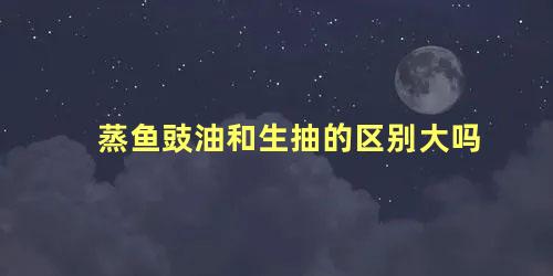 蒸鱼豉油和生抽的区别大吗