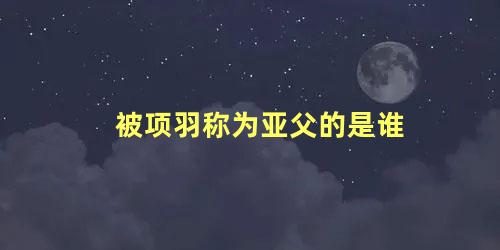 被项羽称为亚父的是谁