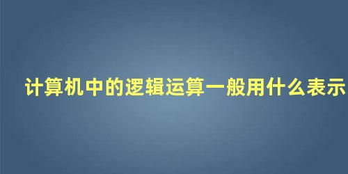 计算机中的逻辑运算一般用什么表示逻辑真实性