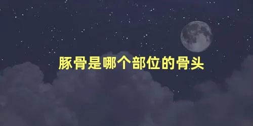 豚骨是哪个部位的骨头