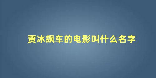 贾冰飙车的电影叫什么名字