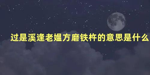 过是溪逢老媪方磨铁杵的意思是什么