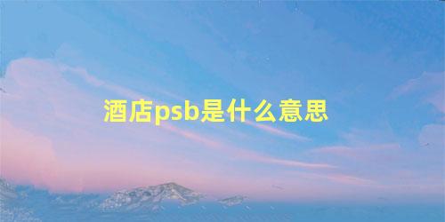 酒店psb是什么意思