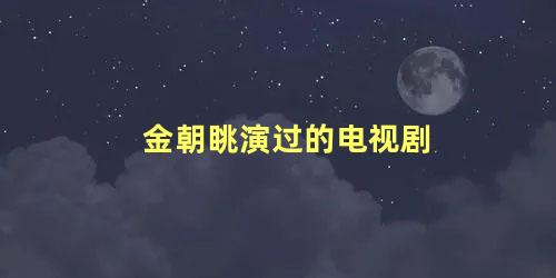 金朝眺演过的电视剧