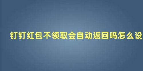 钉钉红包不领取会自动返回吗怎么设置