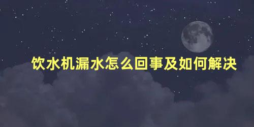 饮水机漏水怎么回事及如何解决