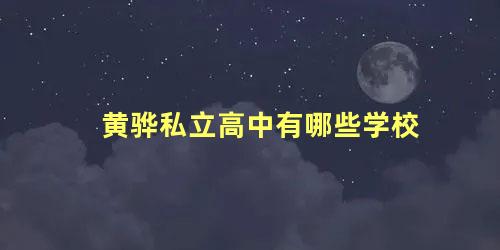 黄骅私立高中有哪些学校