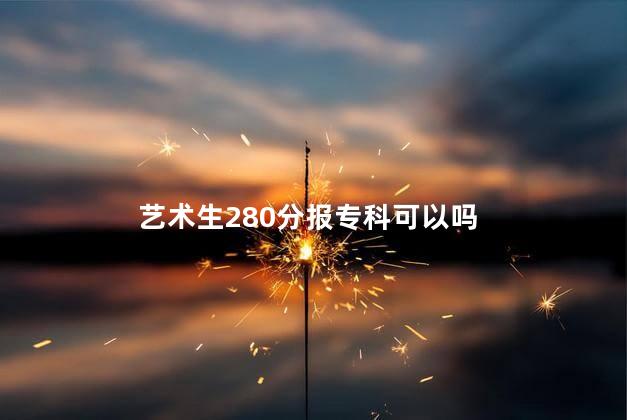 艺术生280分报专科可以吗