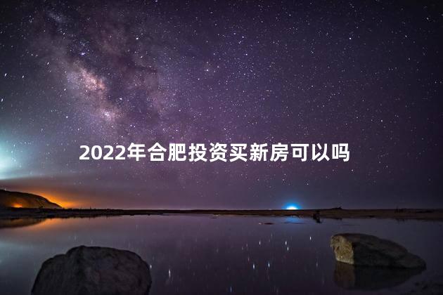 2022年合肥投资买新房可以吗