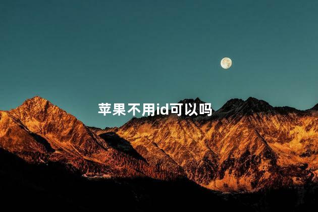 苹果不用id可以吗