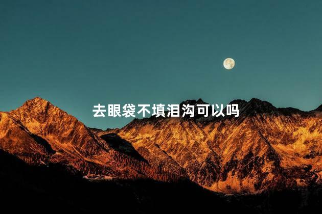 去眼袋不填泪沟可以吗