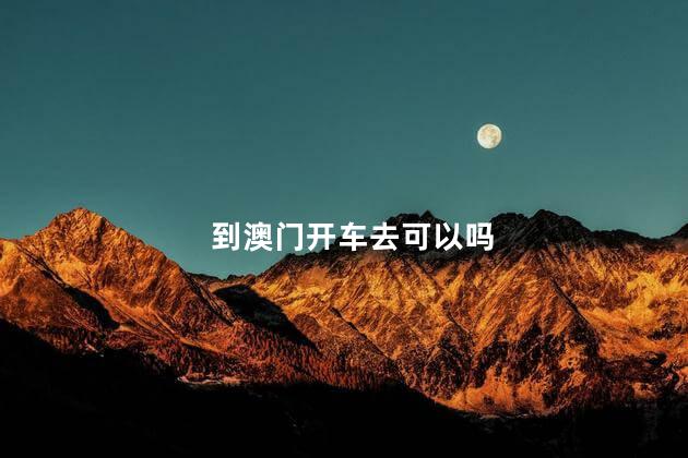 到澳门开车去可以吗