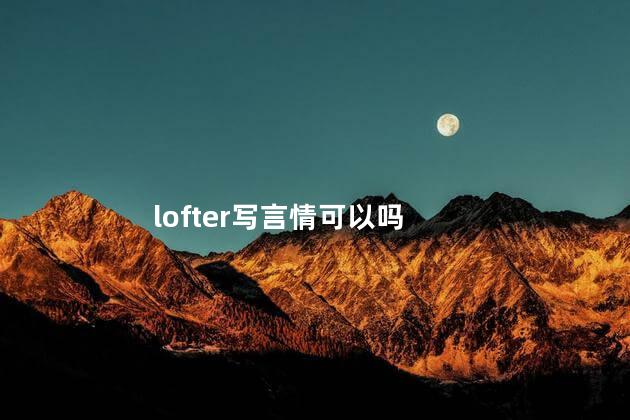 lofter写言情可以吗