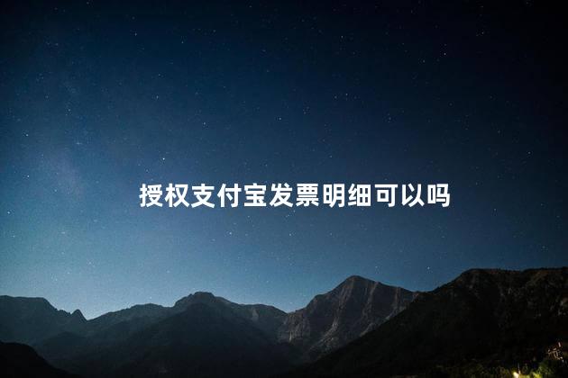 授权支付宝发票明细可以吗