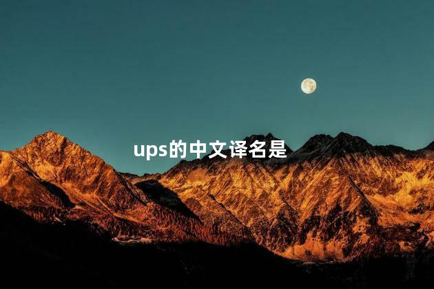 ups的中文译名是