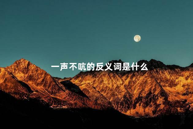 一声不吭的反义词是什么