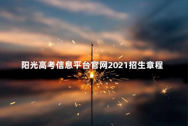 阳光高考信息平台官网2021招生章程