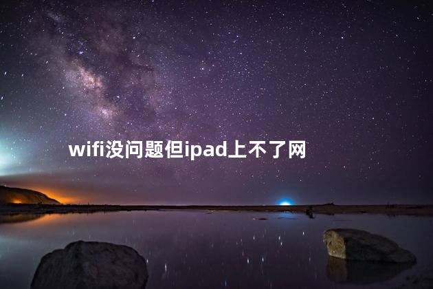 wifi没问题但ipad上不了网