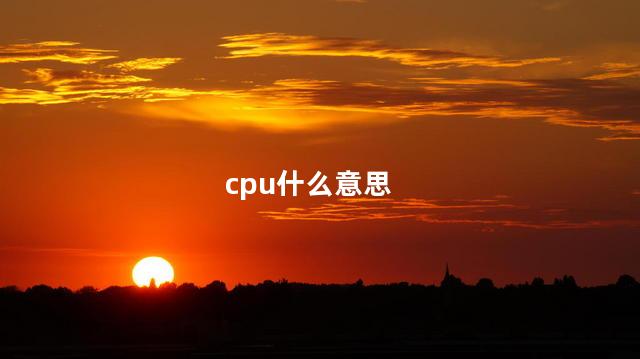 cpu什么意思