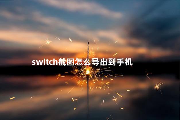 switch截图怎么导出到手机