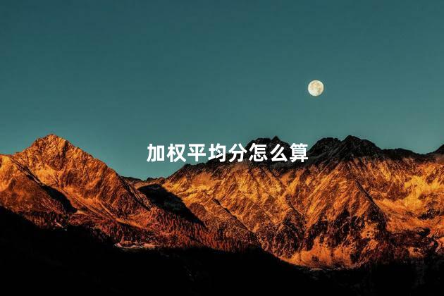 加权平均分怎么算